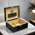 The Onyx 50-Cigar High Gloss Black Modern Desktop Humidor