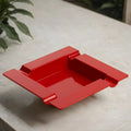Quality Importers Red Melamine 4-Cigar Contemporary Patio Ashtray