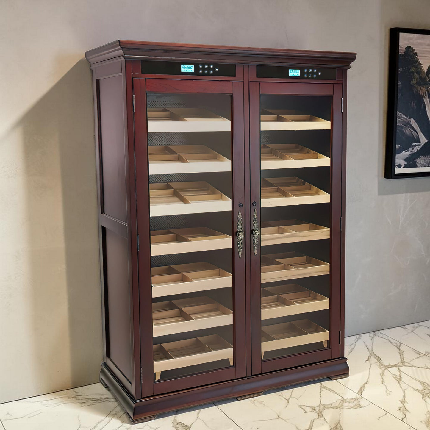 The Reagan Dual-Zone Electric Climate Controlled Humidor - 4000 Cigar Capacity
