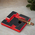 Visol Renner Black and Red Ceramic 4-Cigar Ashtray
