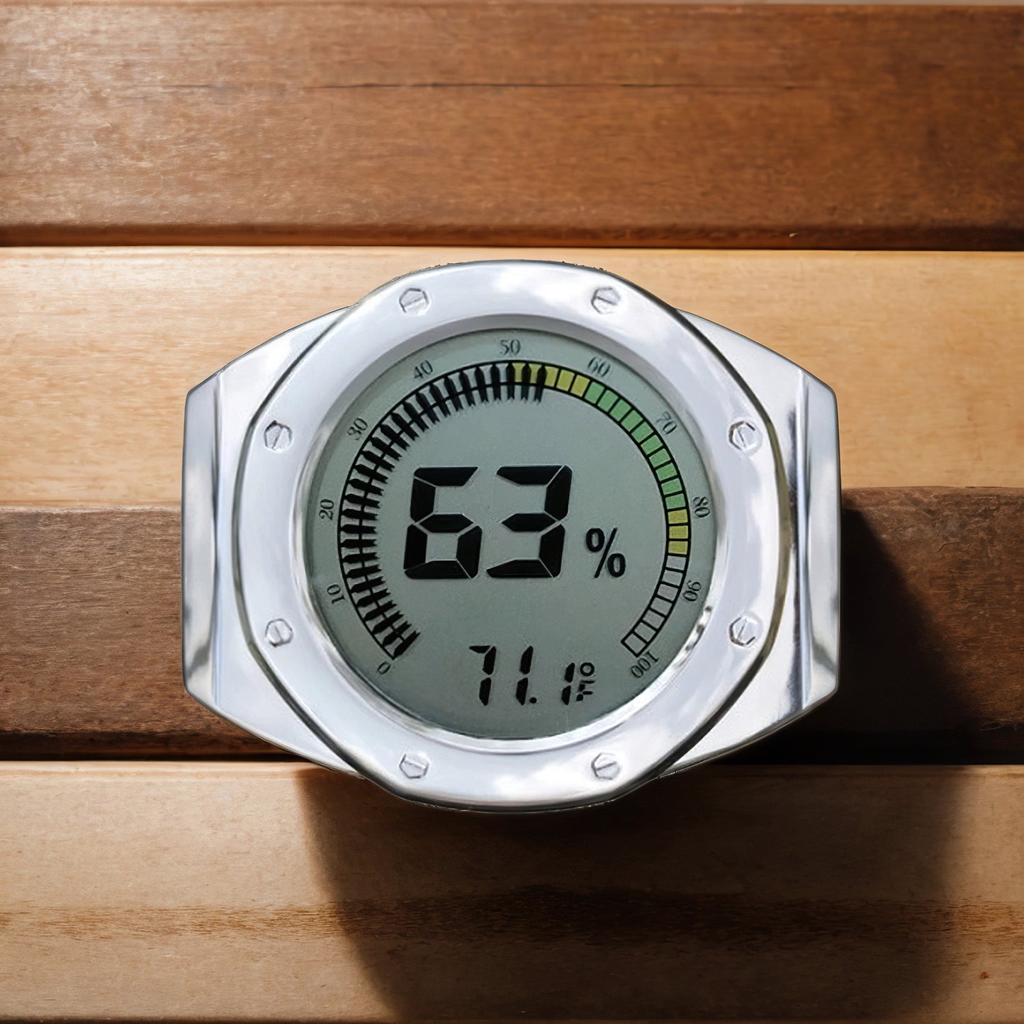 Watch Style Digital Hygrometer - Silver