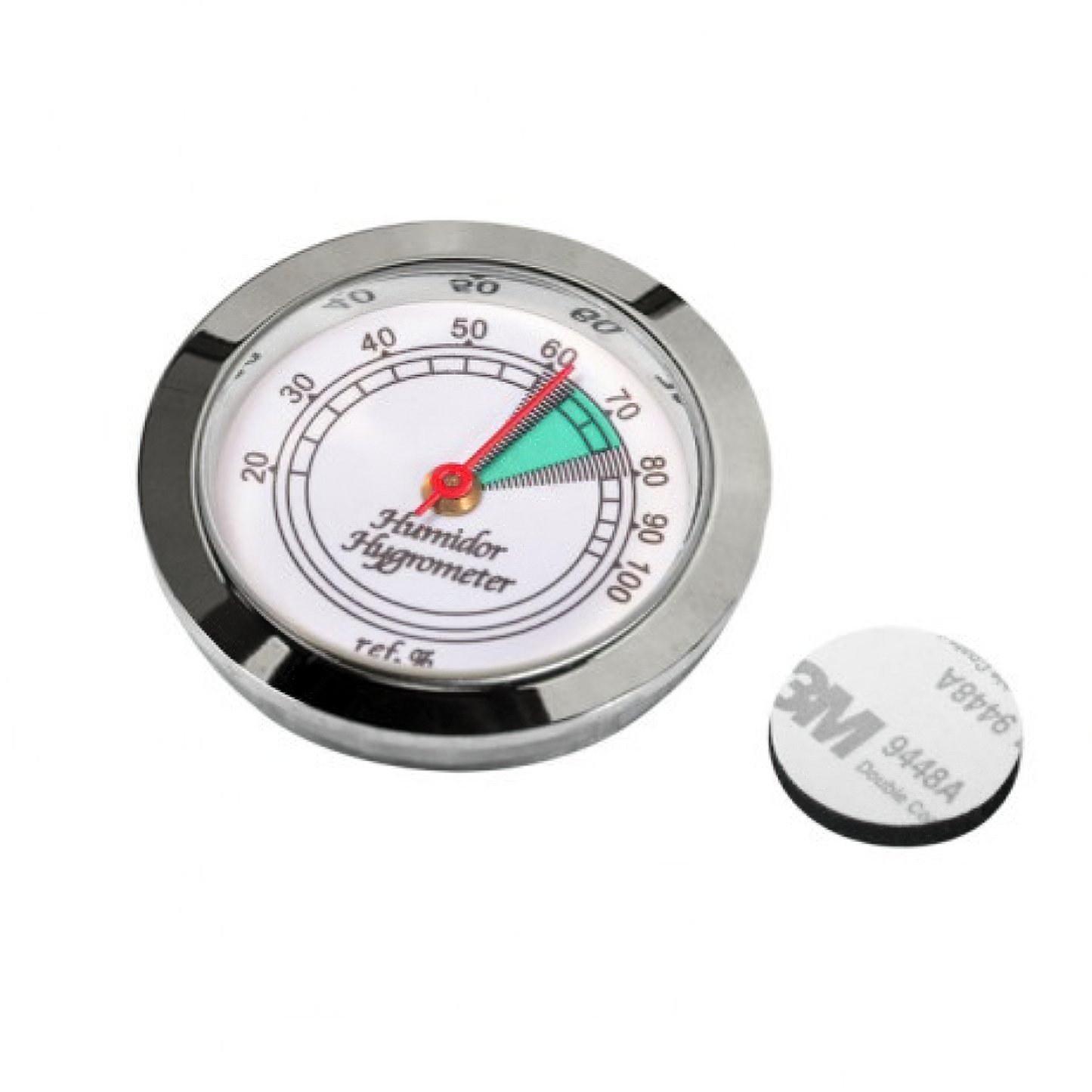 Silver Bezel Glass Face Hygrometer