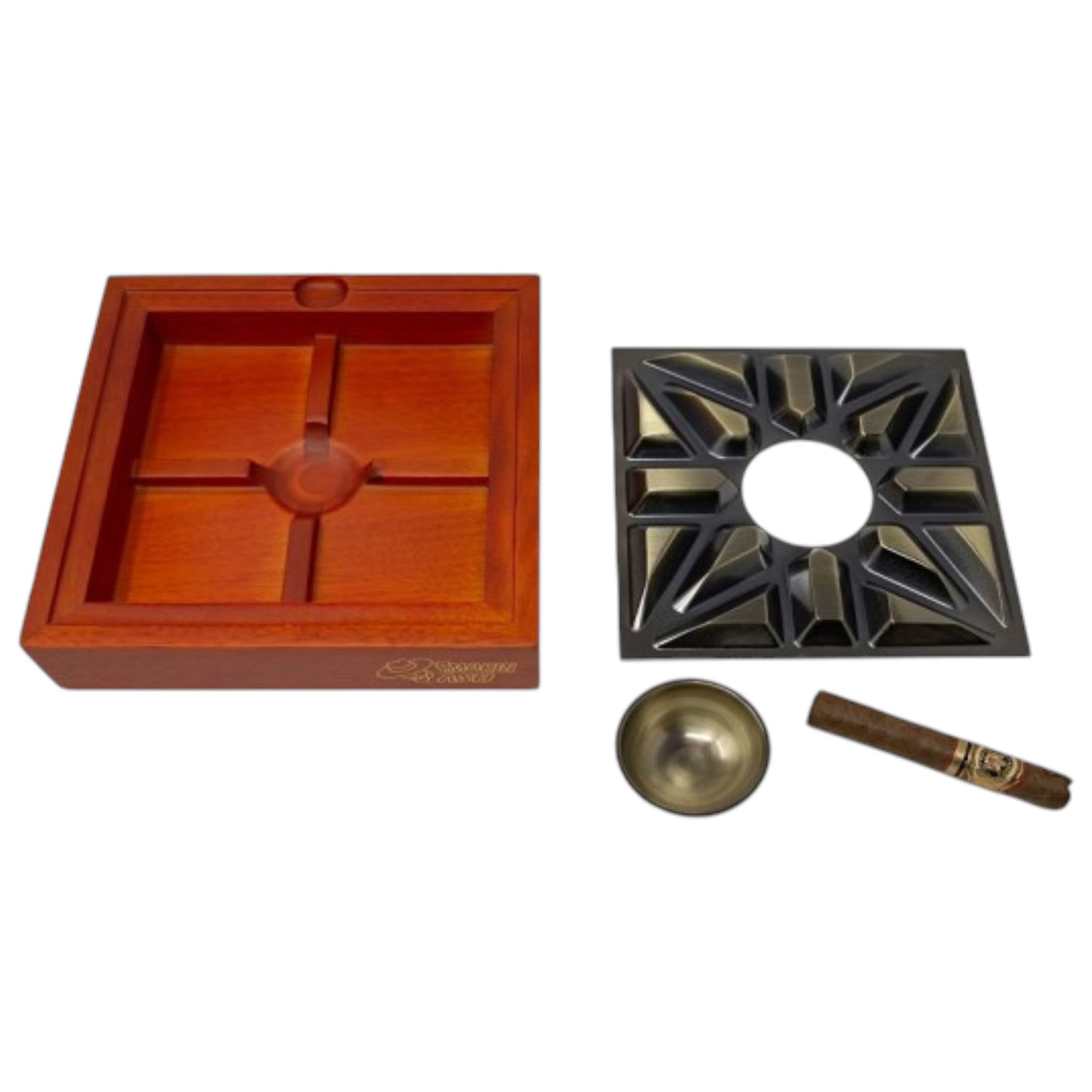 Smokin' Ash UrbanMatrX Walnut & Gunmetal Cigar Ashtray