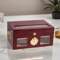 The Valencia 120-Cigar Golden Cherry Beveled Glass Humidor