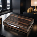 The Vanderbilt Ebony Wood Desktop Humidor - 120 Cigar Capacity