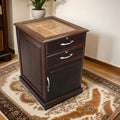 The Santiago 300-Cigar Dark Walnut End Table Humidor with Glass Top