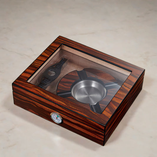 Visol Eiger Glasstop Humidor Gift Set