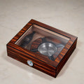 Visol Eiger Indian Rosewood Glasstop Humidor Gift Set