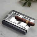 Visol Stadium Wood and Metal 2-Cigar Adjustable Tabletop Ashtray