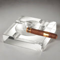 Visol Ramses Square Crystal 4-Cigar Heavy Tabletop Ashtray