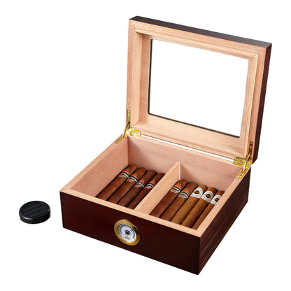 Visol Santa Clara Glass Top Desktop Humidor - Rosewood