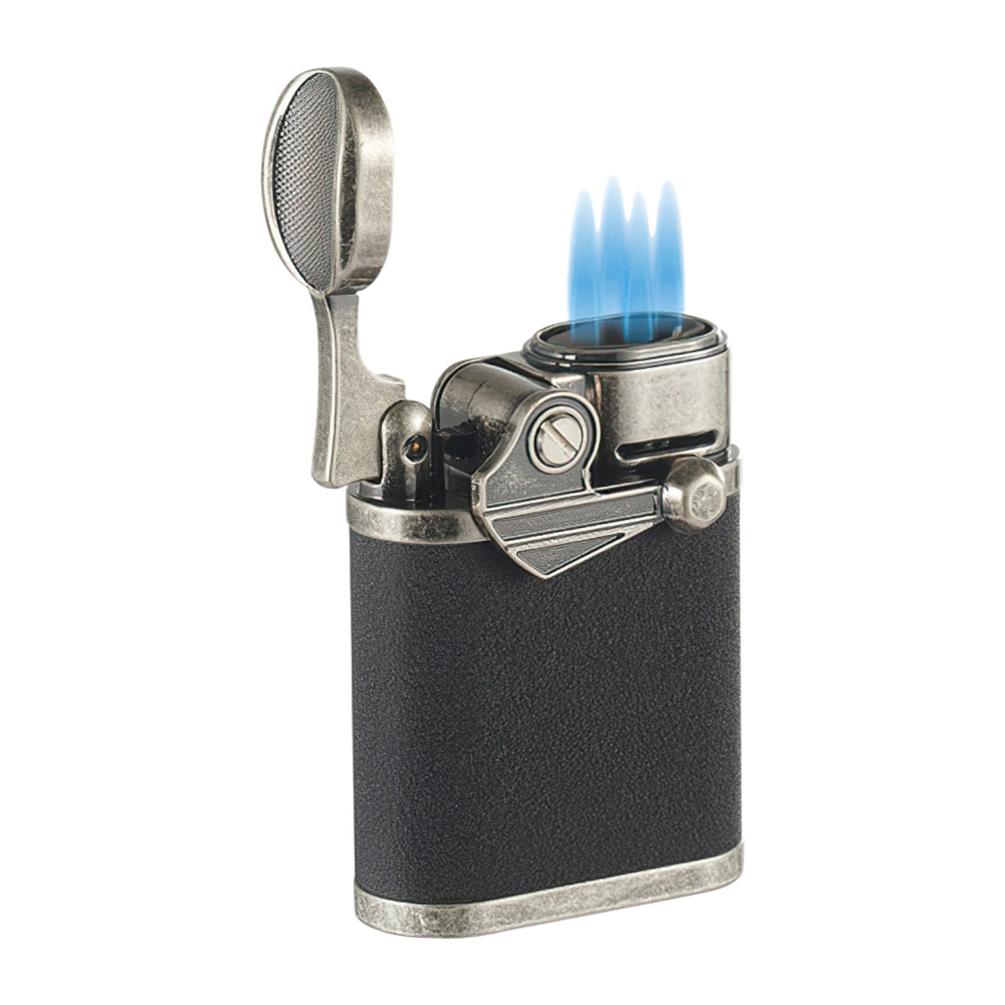 The Visol Orient Gunmetal and Black Crackle Quad Torch Cigar Lighter