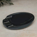 Visol Bradford Gloss Black 3-Cigar Ceramic Tabletop Ashtray