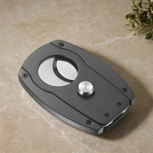 Cigar Cutter V Cut Silver Stainless Steel Blade Cigar Guillotine Cigar Cutter With Cigar Holder (Rose Gold