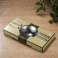 Visol Francis Light Wood 2-Cigar Rectangular Tabletop Ashtray