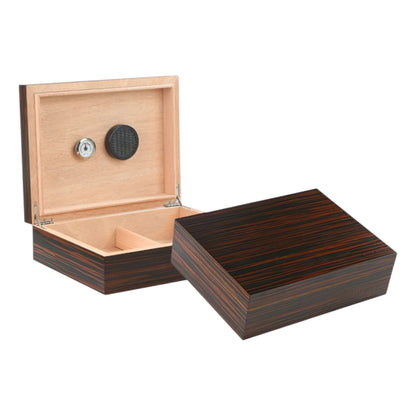 The Vizcaya 25-50 Cigar Ebony Wood Wide Desktop Humidor