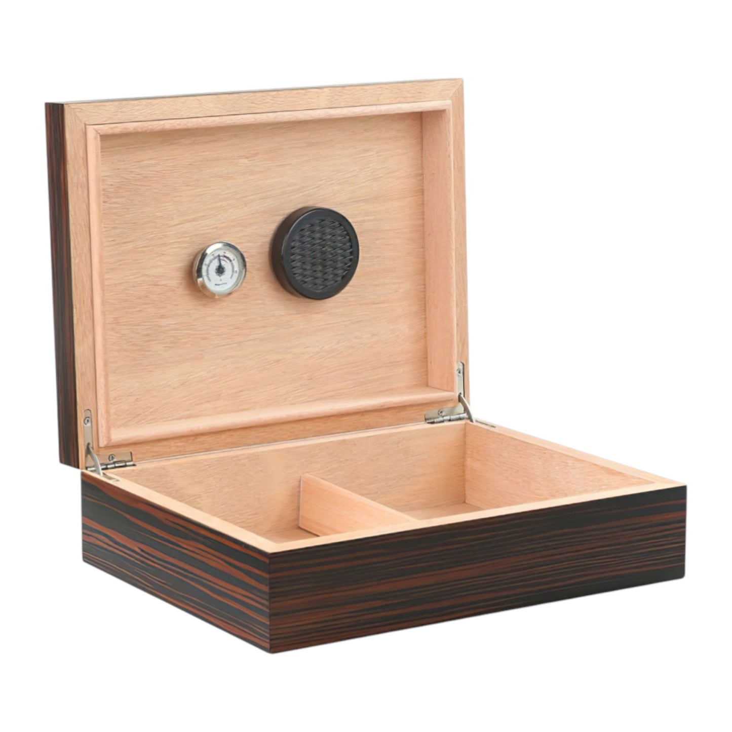 The Vizcaya 25-50 Cigar Ebony Wood Wide Desktop Humidor