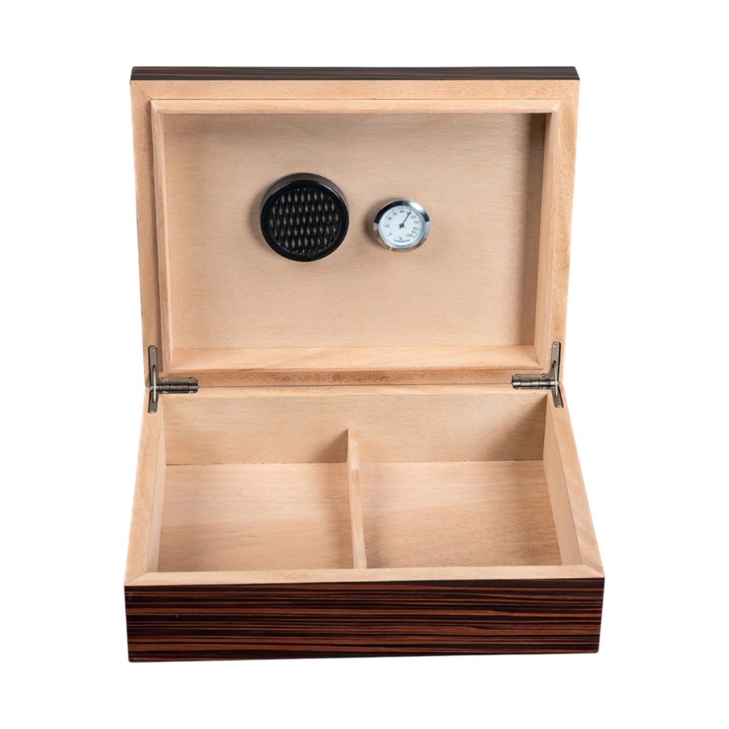The Vizcaya 25-50 Cigar Ebony Wood Wide Desktop Humidor