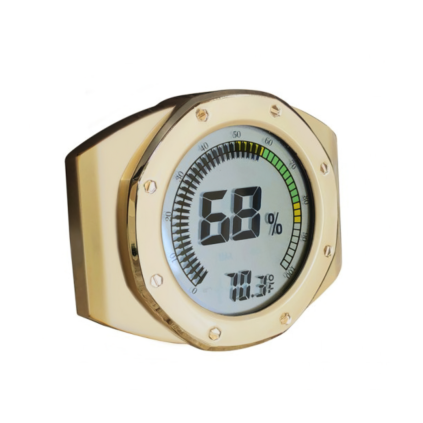 Watch Style Digital Hygrometer - Gold