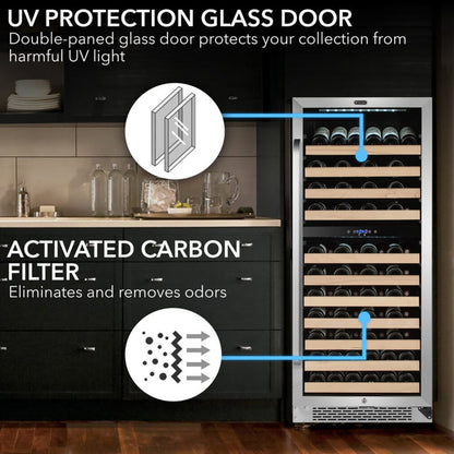 Whynter 92 Bottle Dual-Zone Wine Refrigerator BWR-0922DZ