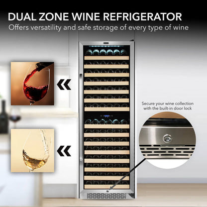 Whynter 164 Bottle Dual-Zone Wine Refrigerator BWR-1642DZ