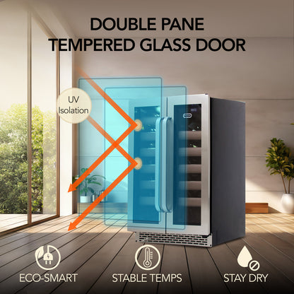 Whynter 40 Bottle Dual Zone Wine Fridge BWR-401DS Elite 24″