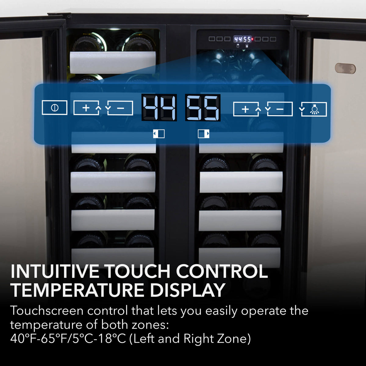 Whynter 40 Bottle Dual Zone Wine Fridge BWR-401DS Elite 24″