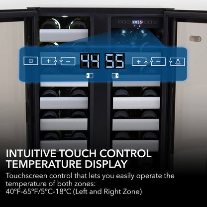 Whynter 40 Bottle Dual Zone Wine Fridge BWR-401DS Elite 24″
