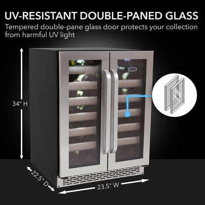 Whynter 40 Bottle Dual Zone Wine Fridge BWR-401DS Elite 24″