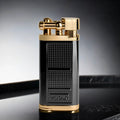 The XIKAR® Pipeline Black & Gold Angled Soft-Flame Pipe Lighter