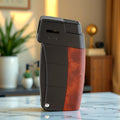 The XIKAR® Resource II Burlwood Angled Soft-Flame Pipe Lighter